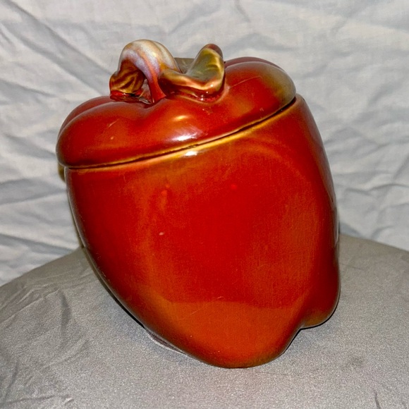 ❤️ 2 Set Vintage Ceramic APPLE Kitchen Canister/Jar Container - Picture 10 of 14